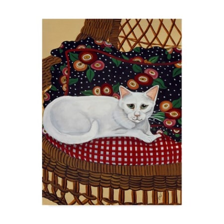 Jan Panico 'Snowball In A Wicker Chair' Canvas Art,35x47